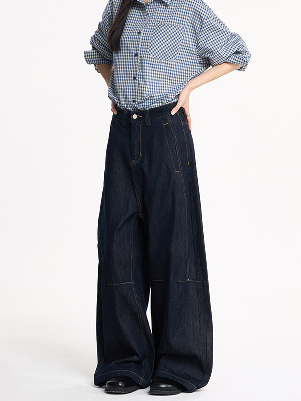 Retro Denim Wide-Leg Jeans - Image 4