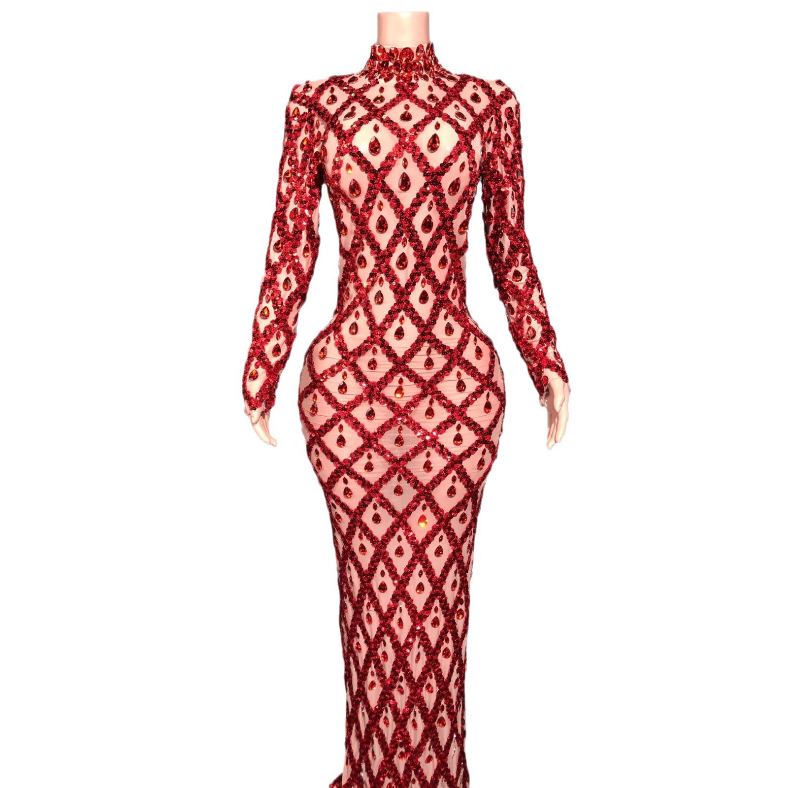 Shiny Rhinestone Women's Evening Party Formal Dress - Image 3