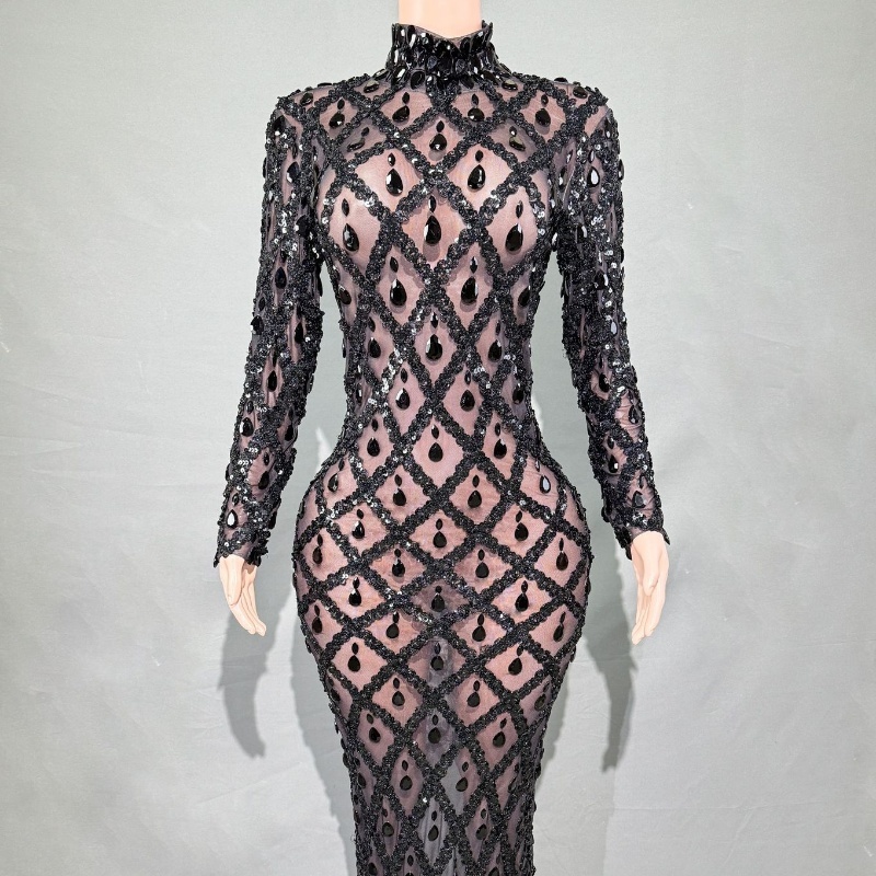 Shiny Rhinestone Women's Evening Party Formal Dress