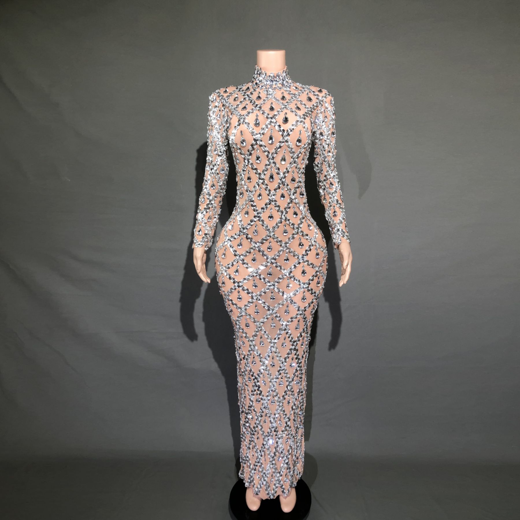 Shiny Rhinestone Women's Evening Party Formal Dress - Image 2