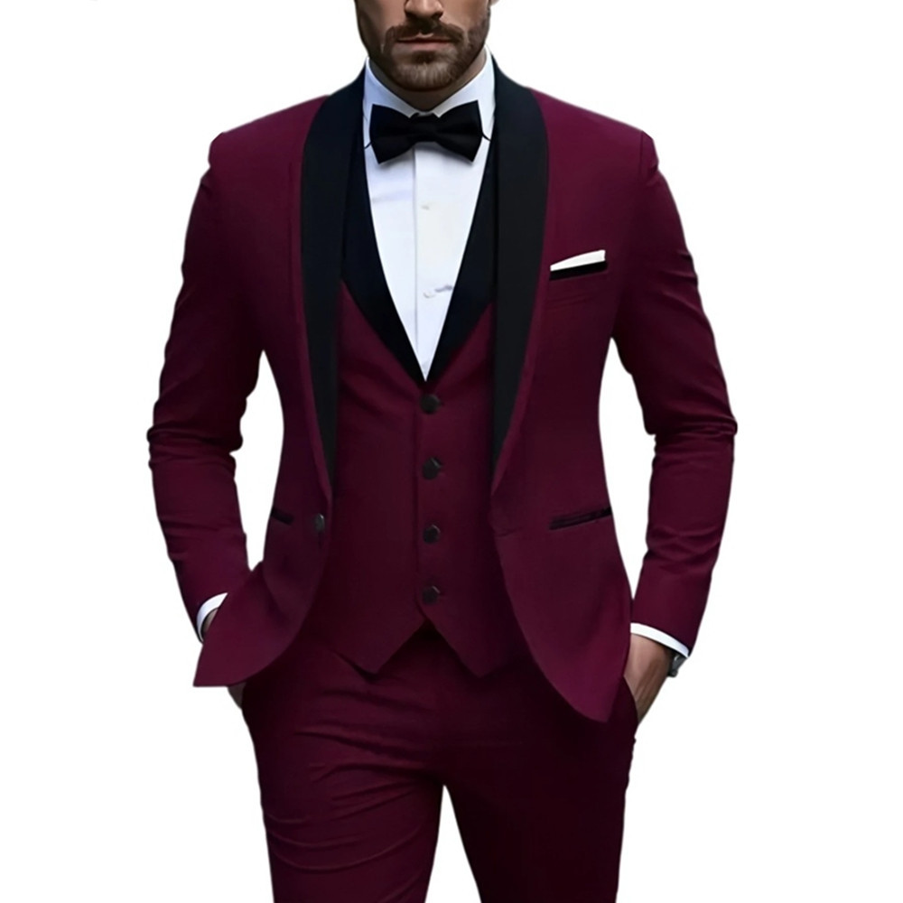 Mens Slim Fit Business Casual Suit - Image 4