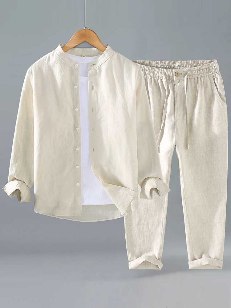 Pure Linen Relaxed Fit Two-Piece Suit - Image 3