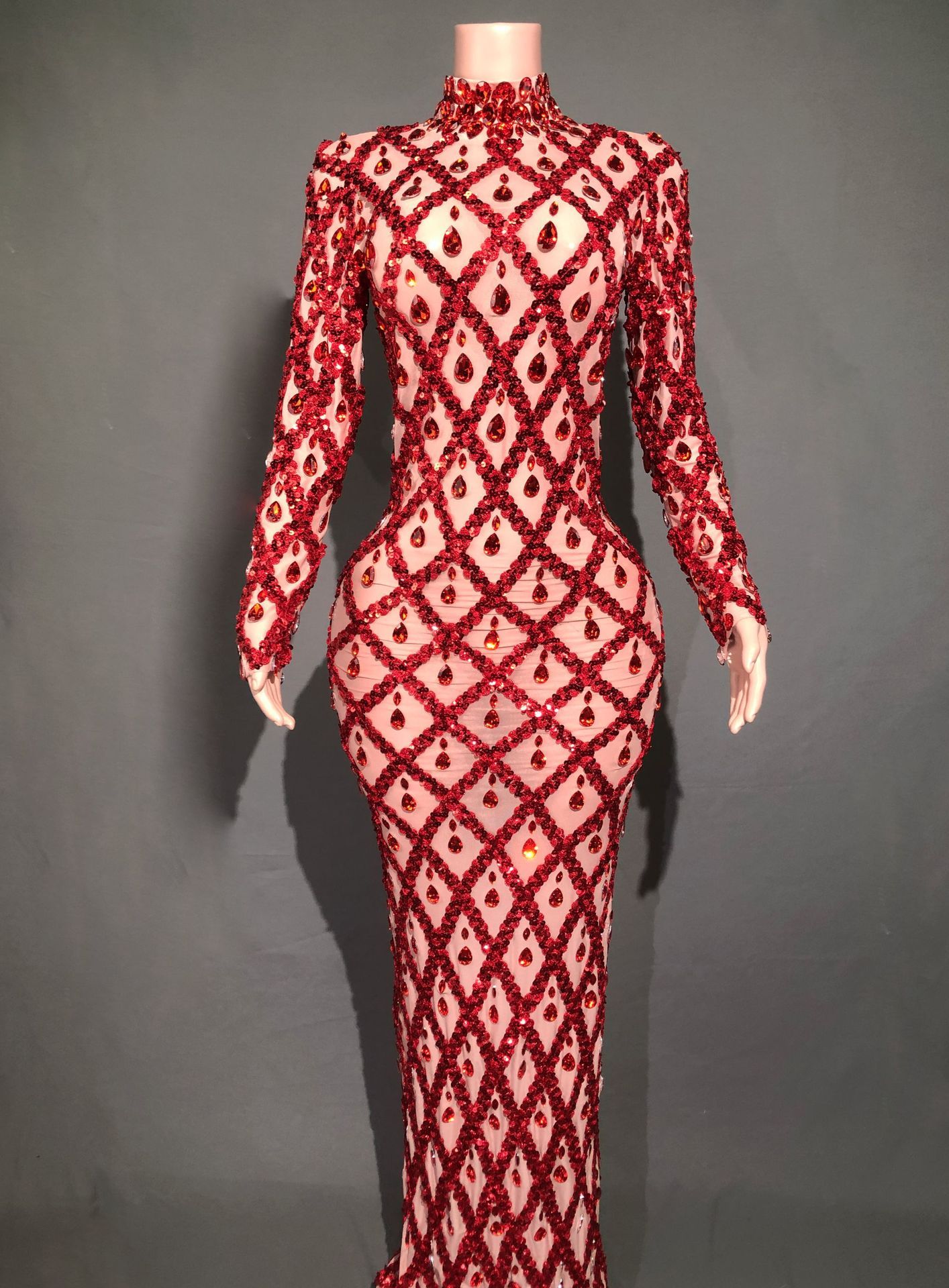 Shiny Rhinestone Women's Evening Party Formal Dress - Image 4