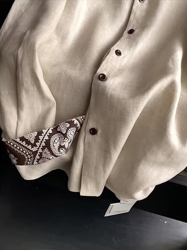 Mens Cotton Linen Shirt Jacket - Image 4