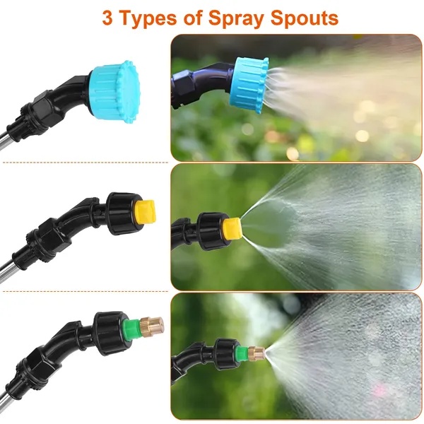 5L/1.3Gallon Electric Plant Sprayer Telescopic Rechargeable Garden Sprayer Automatic Handheld Sprayer With 3 Spray Spouts Shoulder Strap For Cleaning Sterilization - Image 4