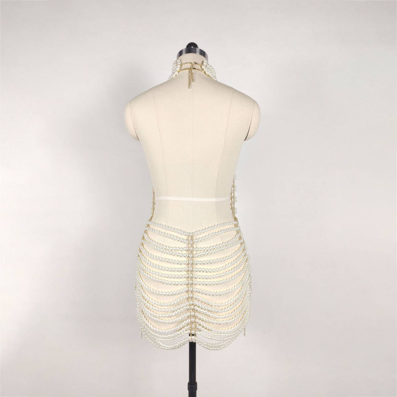Beaded Halter Fashion Party Banquet Performance Dress - Image 2