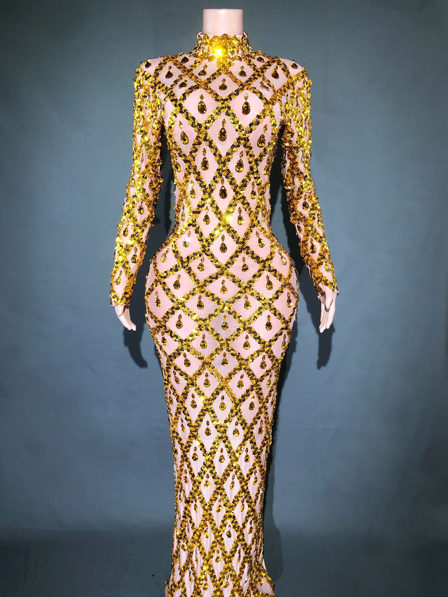Shiny Rhinestone Women's Evening Party Formal Dress - Image 7