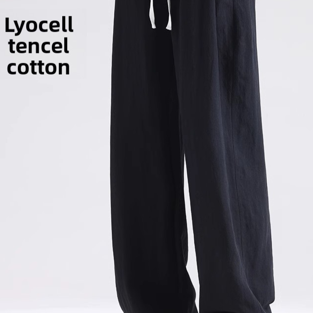Mens Lyocell Linen Wide Leg Casual Pants