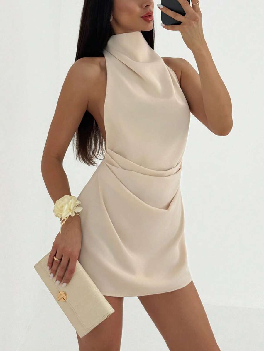 Womens Minimalist Backless Party Dress - Image 7