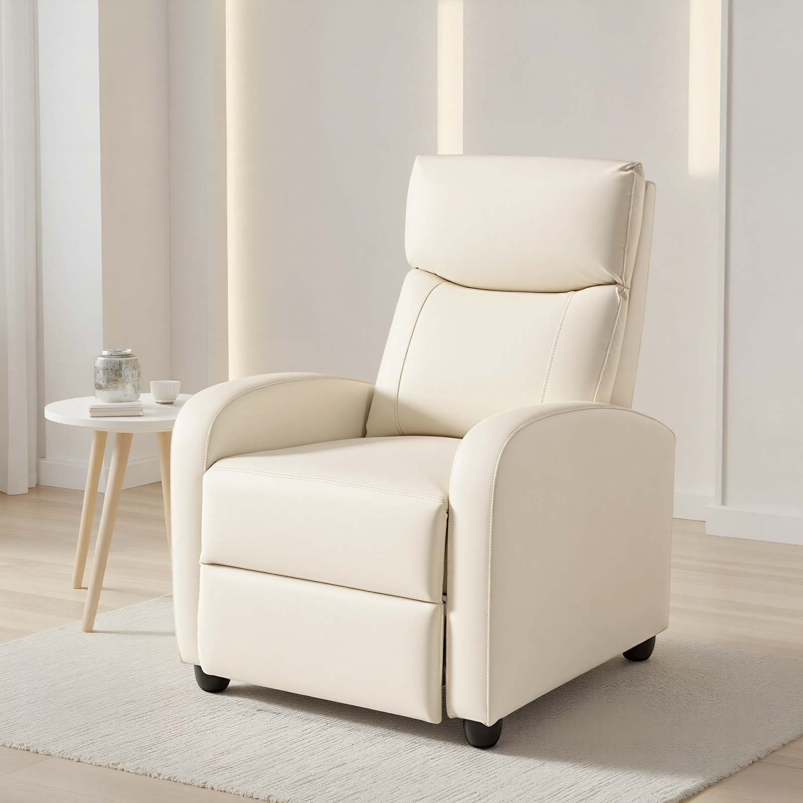 Reclining Sofa With Lumbar Support, Adjustable Backrest Design, And High-density Foam Filling