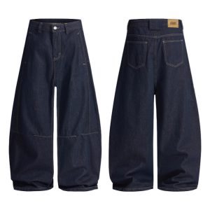 Retro Denim Wide-Leg Jeans