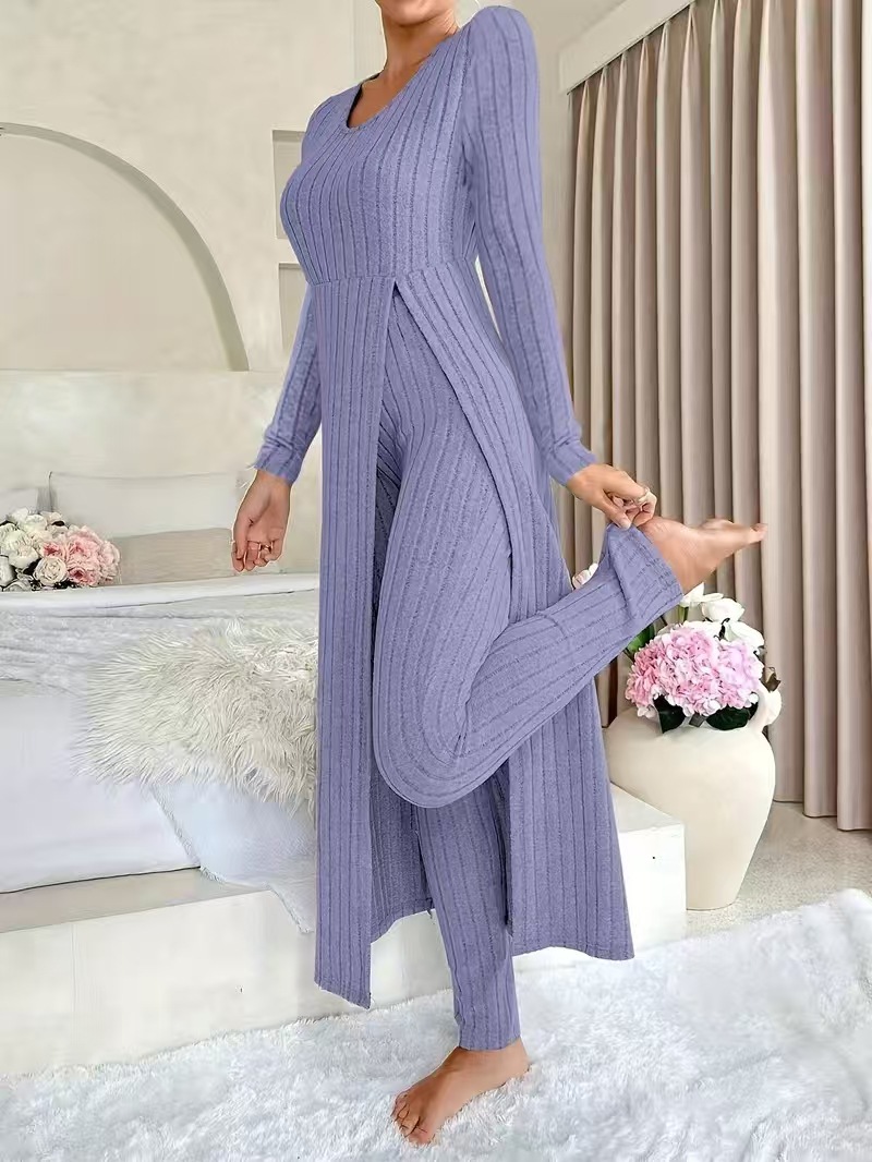 Women's Round Neck Long Sleeve Two-Piece Set - Image 5