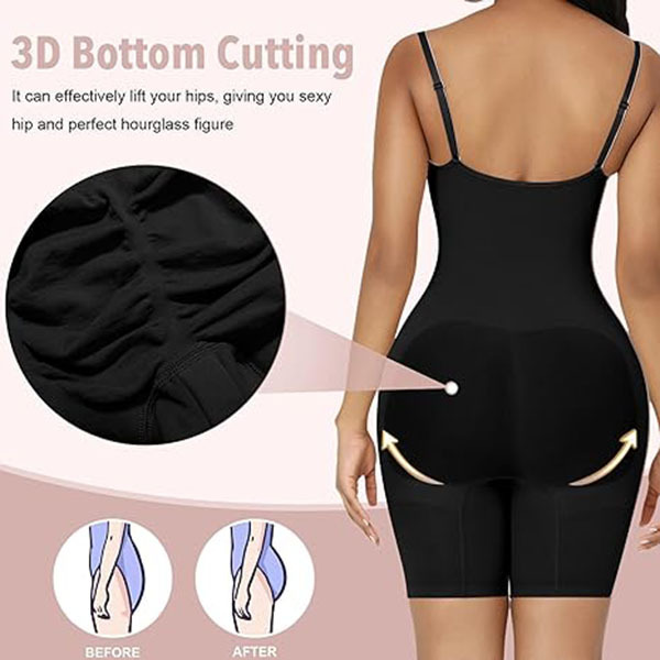 Everyday Snatched Waist Cami Shaper,Open Crotch Design,No-Roll Flat Leg Shapewear-Ultimate Tummy Control & Booty Lift Bodysuit For Women - Image 5