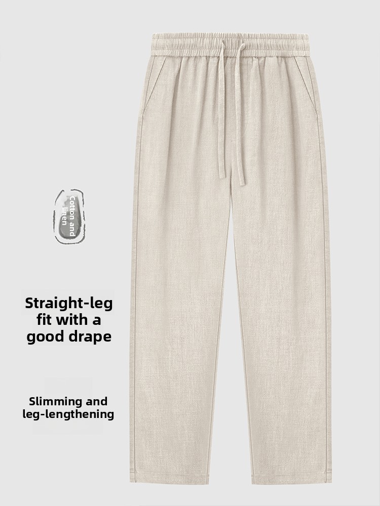Men's Linen Blend Casual Trousers - Image 3