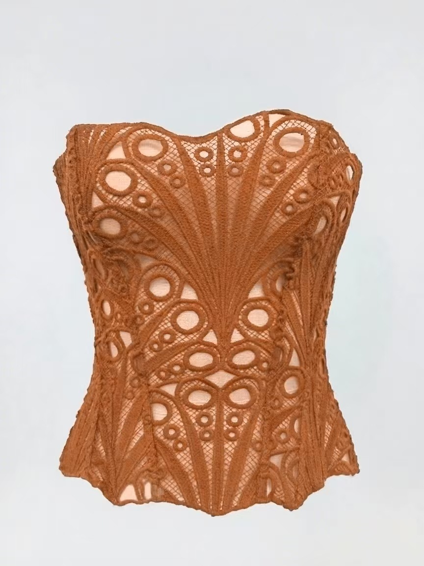 Sexy Hollow Out Corset Top Women Lace Double-layer Streetwear Party Club Corset Clothing - Image 5