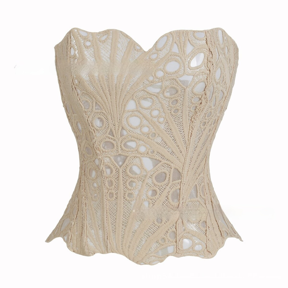 Sexy Hollow Out Corset Top Women Lace Double-layer Streetwear Party Club Corset Clothing - Image 6
