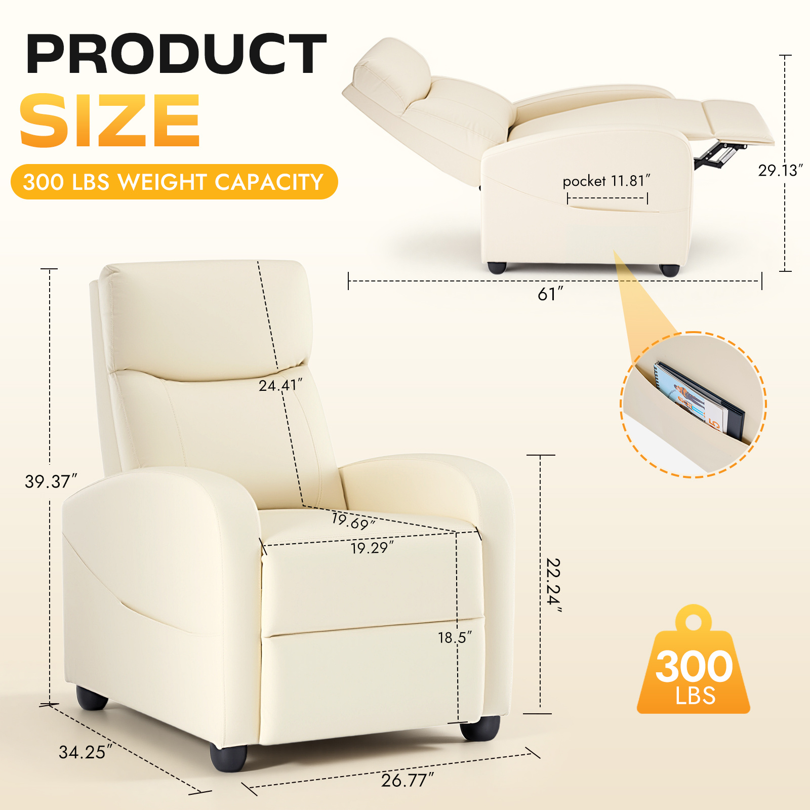 Reclining Sofa With Lumbar Support, Adjustable Backrest Design, And High-density Foam Filling - Image 4