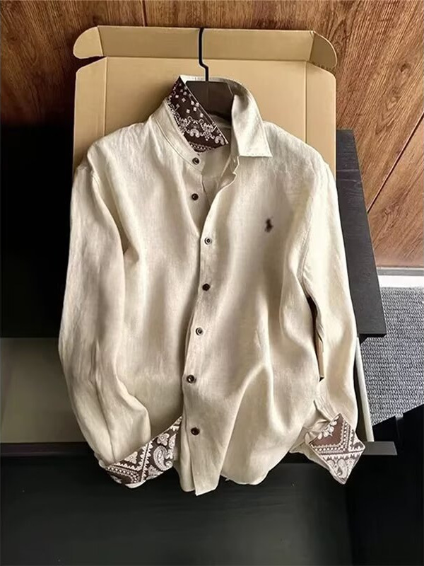 Mens Cotton Linen Shirt Jacket - Image 2