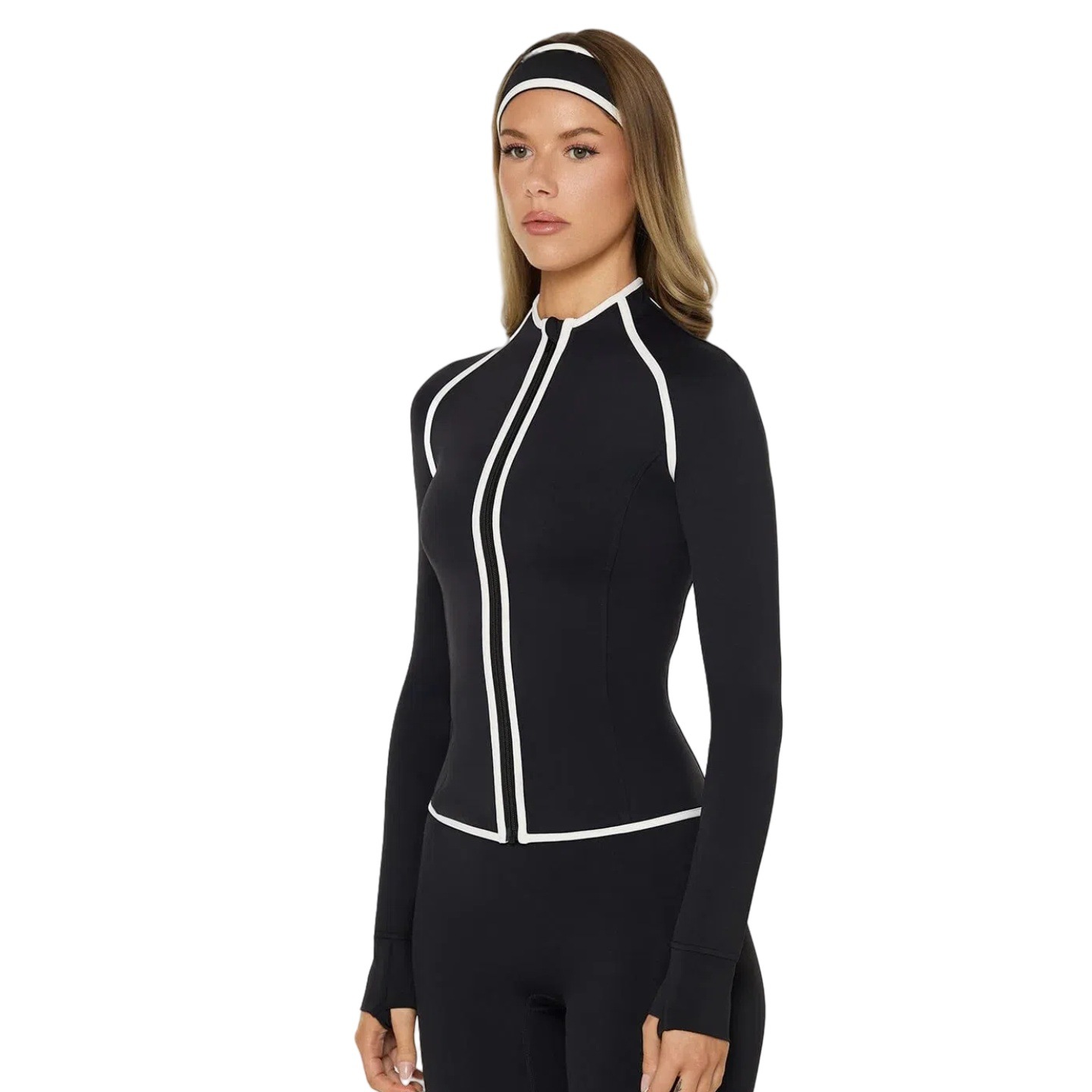 Womens Yoga Jacket Set with Trousers and Bra - Image 4