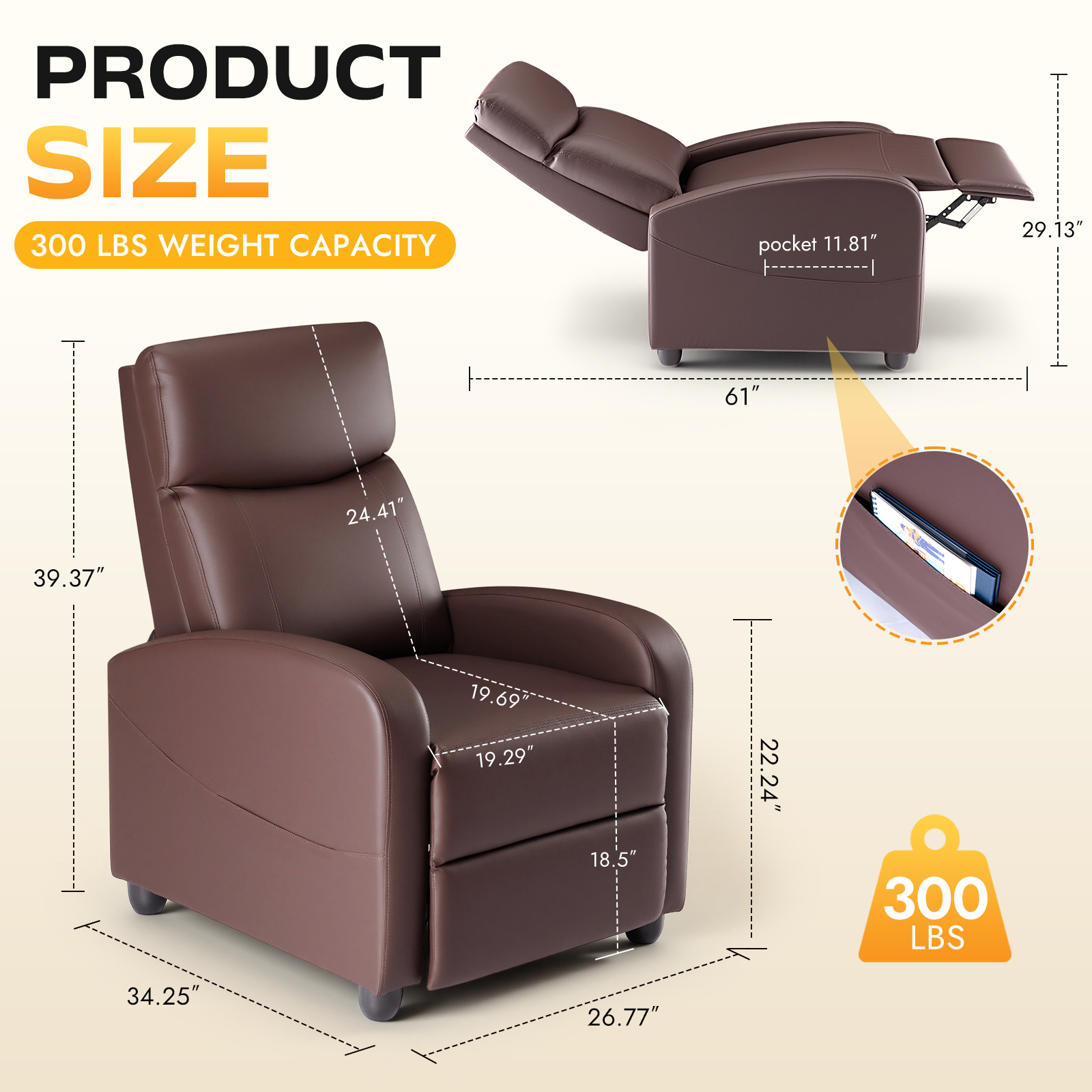 Reclining Sofa With Lumbar Support, Adjustable Backrest Design, And High-density Foam Filling - Image 3