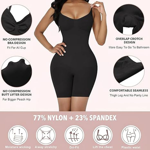 Everyday Snatched Waist Cami Shaper,Open Crotch Design,No-Roll Flat Leg Shapewear-Ultimate Tummy Control & Booty Lift Bodysuit For Women - Image 4