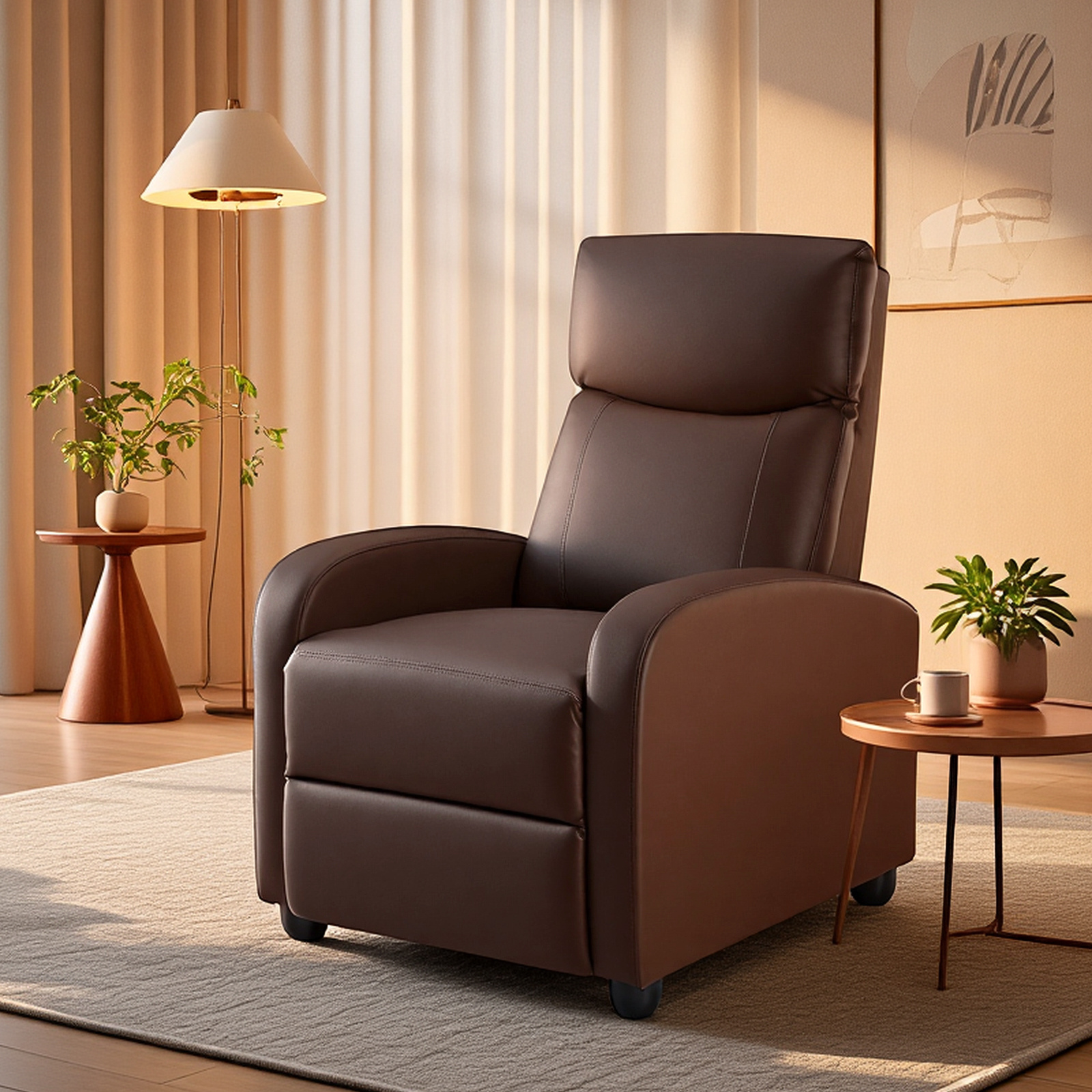 Reclining Sofa With Lumbar Support, Adjustable Backrest Design, And High-density Foam Filling - Image 2