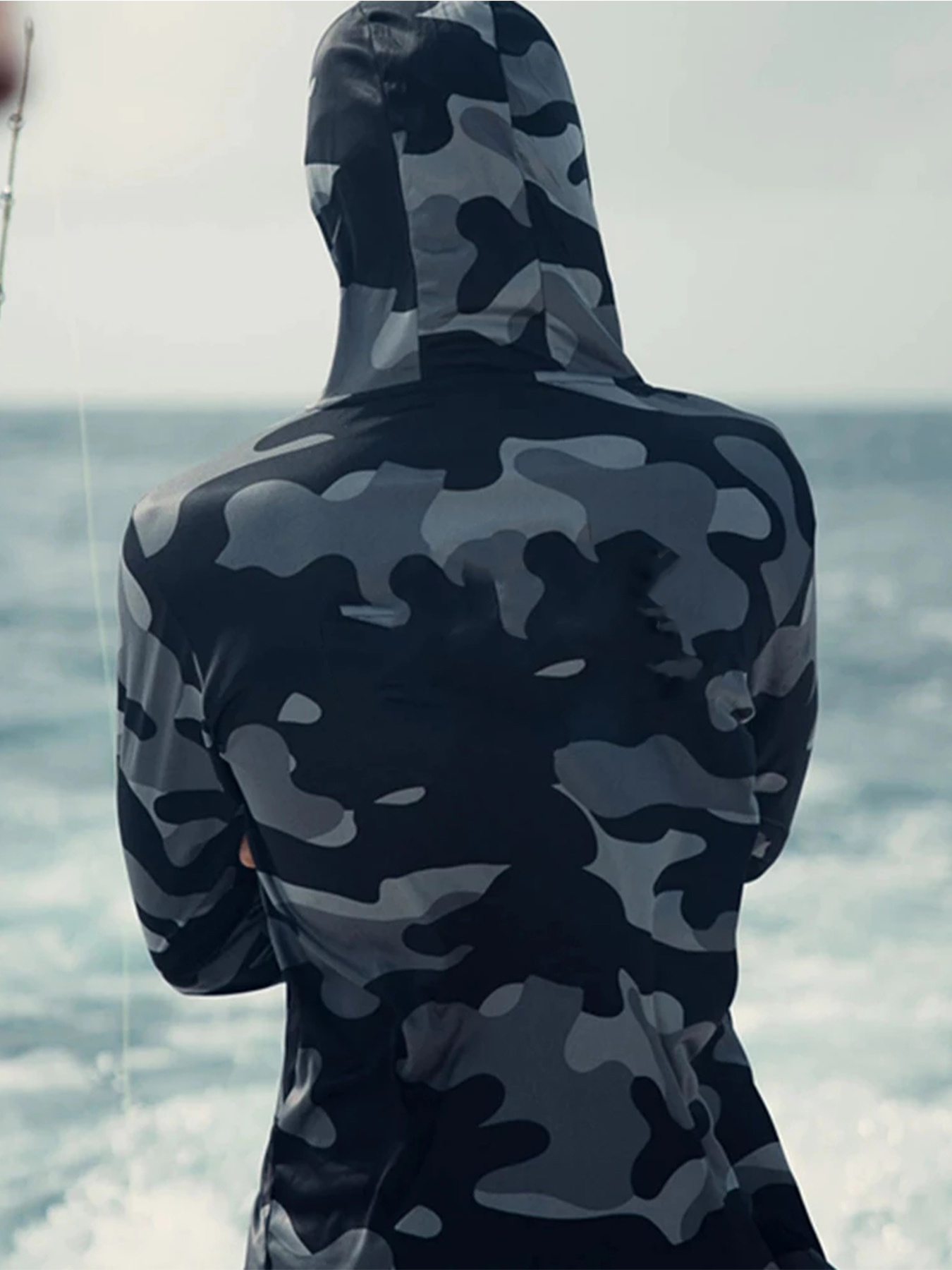 Fishing Hoodie Face Mask Neck Cover Sailing Shirt Summer Men Long Sleeve Sun Protection Hunting Jersey Camisa De Pesca Performance Fish Gear Beach Tops Wear Climbing Uniform - Image 8