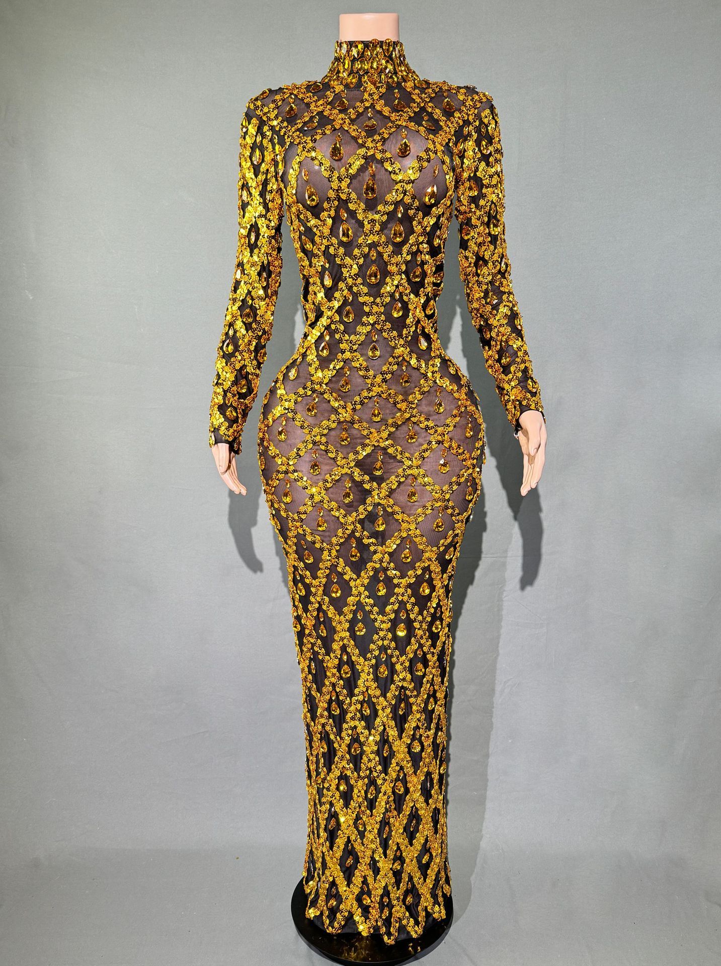 Shiny Rhinestone Women's Evening Party Formal Dress - Image 8