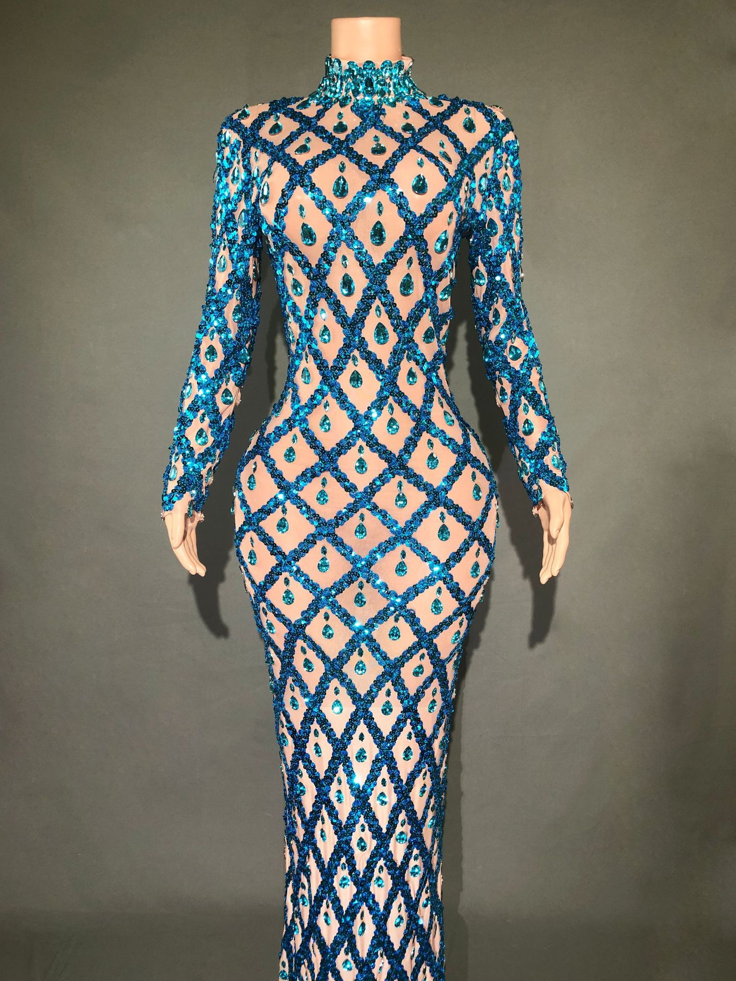 Shiny Rhinestone Women's Evening Party Formal Dress - Image 10