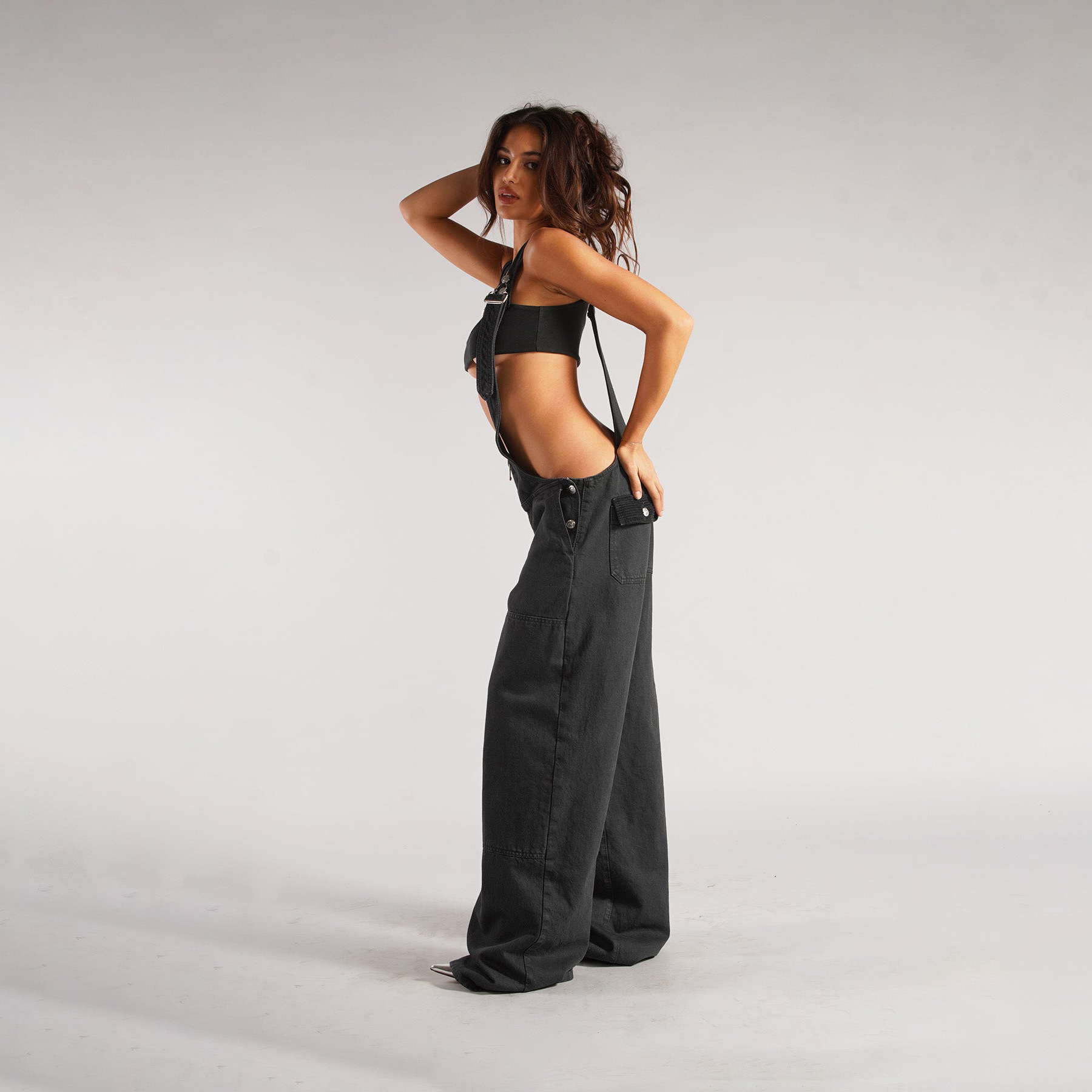 Y2K Zipper Denim Overalls With Pockets Fashion Loose Suspender Jumpsuit Streetwear Jeans Pants Womens Clothing - Image 5
